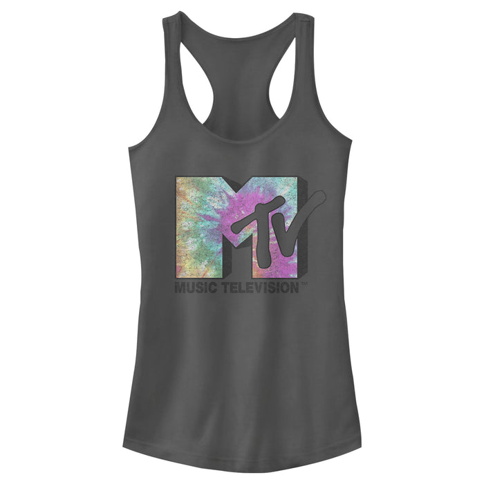 Fifth Sun Junior's MTV Tie Dye Block Logo Racerback Tank Top