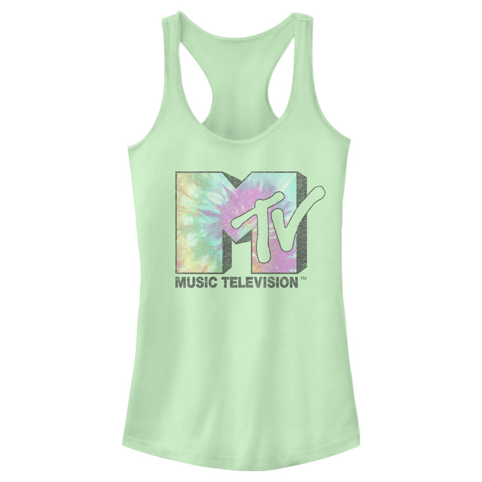 fifth sun Junior's MTV Tie Dye Block Logo Racerback Tank Top