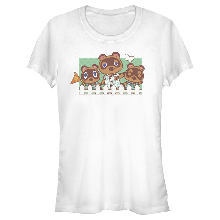 fifth sun Junior's Nintendo Animal Crossing Nook Family Portrait T-Shirt