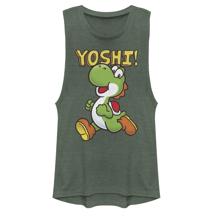 fifth sun Junior's Nintendo Running Yoshi Festival Muscle Tee