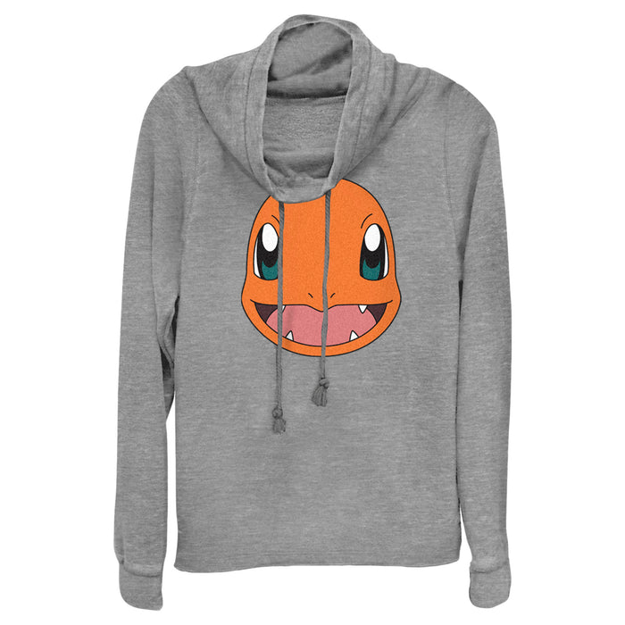 fifth sun Junior's Pokemon Charmander Smile Cowl Neck Sweatshirt