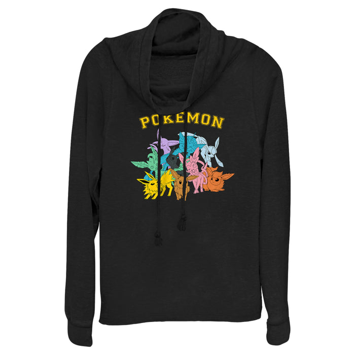 fifth sun Junior's Pokemon Eeveelutions Cowl Neck Sweatshirt