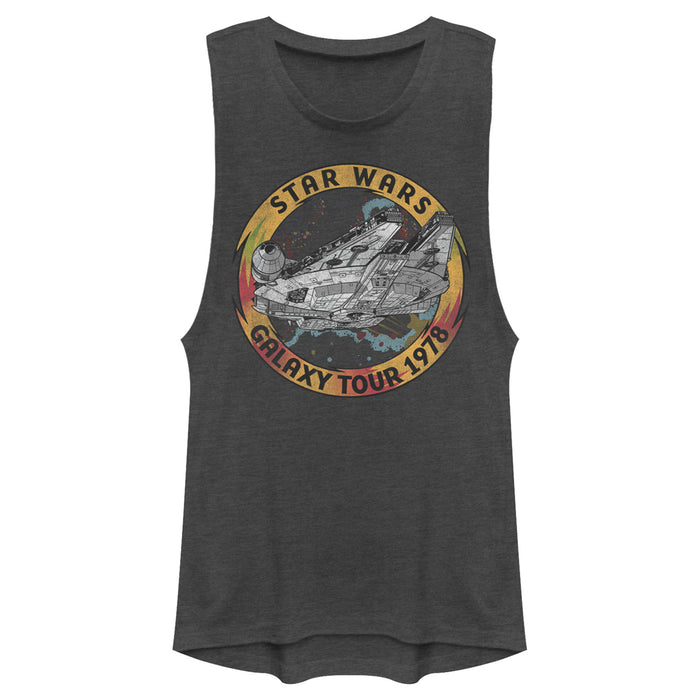 fifth sun Junior's Star Wars: The Rise of Skywalker Vintage Galaxy Tour Festival Muscle Tee