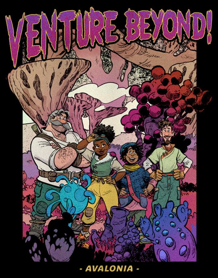 Fifth Sun Junior's Strange World Venture Beyond Group Cowl Neck Sweatshirt