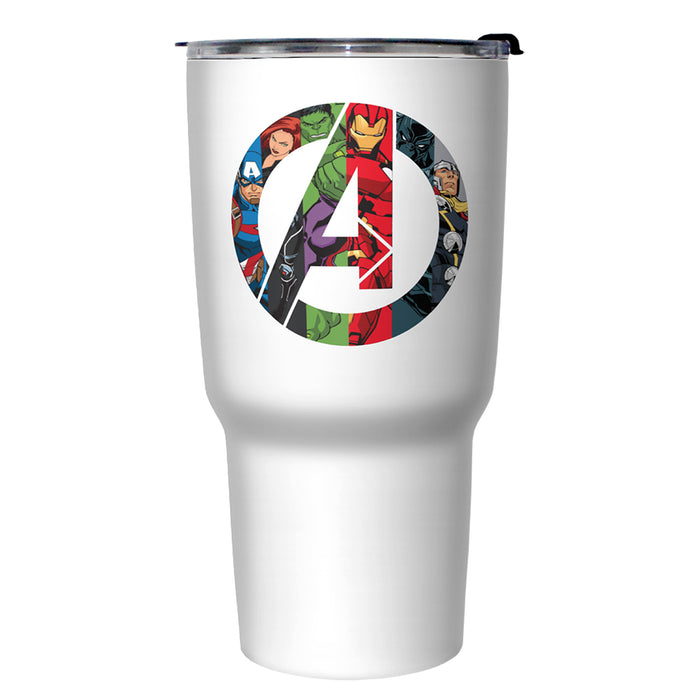 fifth sun Marvel Avengers Superhero Fill Logo Stainless Steel Tumbler With Lid