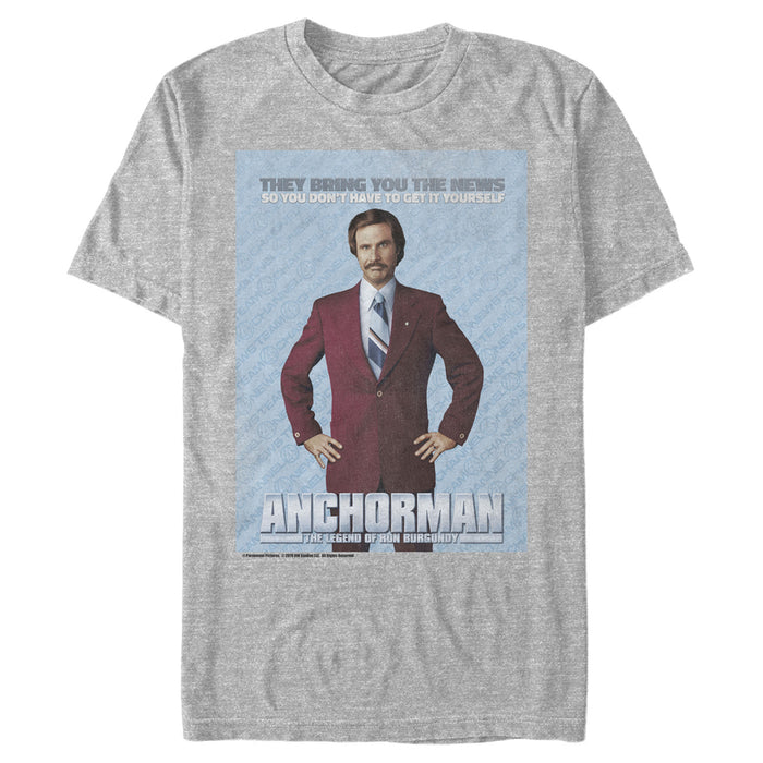 fifth sun Men's Anchorman Ron Burgundy Brings the News T-Shirt
