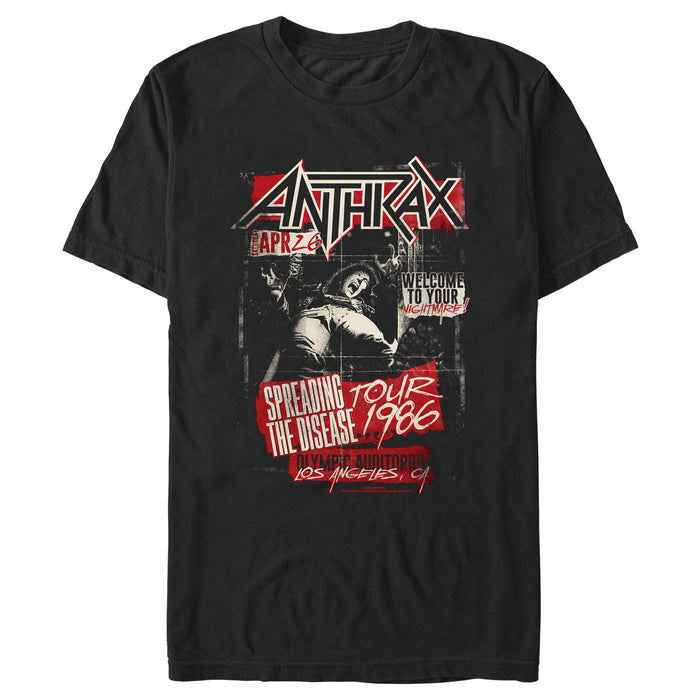 fifth sun Men's Anthrax Welcome To Your Nightmare Distressed T-Shirt