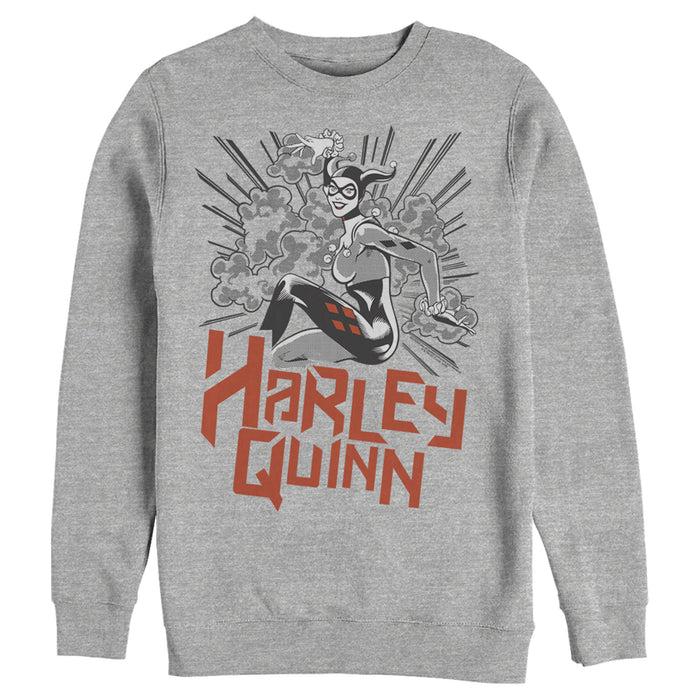 fifth sun Men's Batman Harley Quinn Retro Explosion Sweatshirt