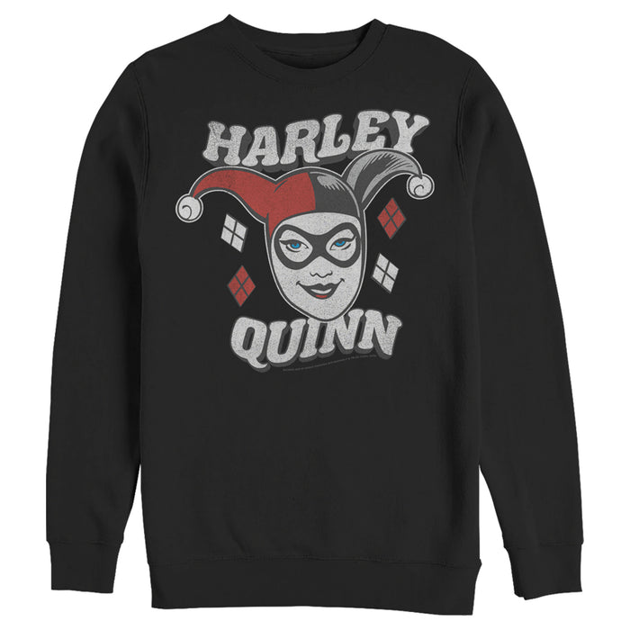 fifth sun Men's Batman Harley Quinn Smile Face Sweatshirt
