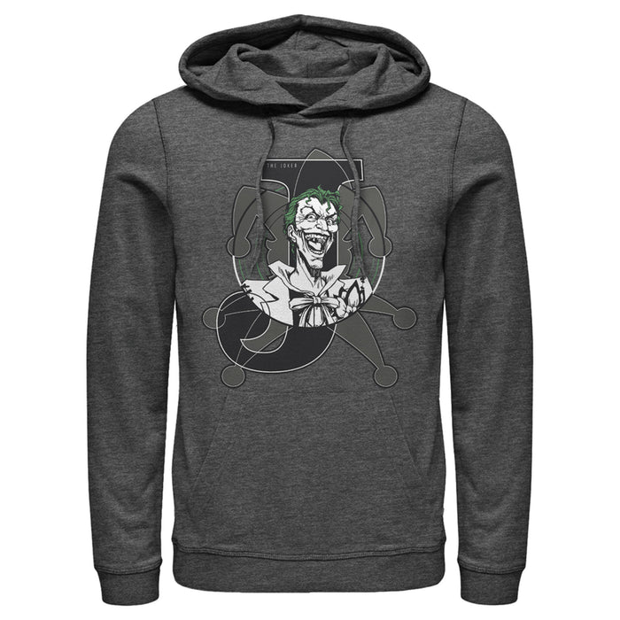 fifth sun Men's Batman Joker Symbol Pull Over Hoodie