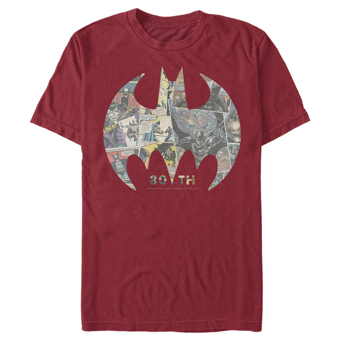 Fifth Sun Men's Batman Shield Logo Comic 80th Anniversary T-Shirt
