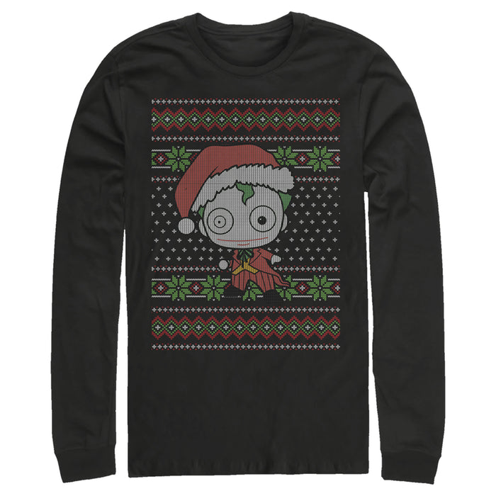 Fifth Sun Men's Batman Ugly Christmas Chibi Joker Long Sleeve Shirt