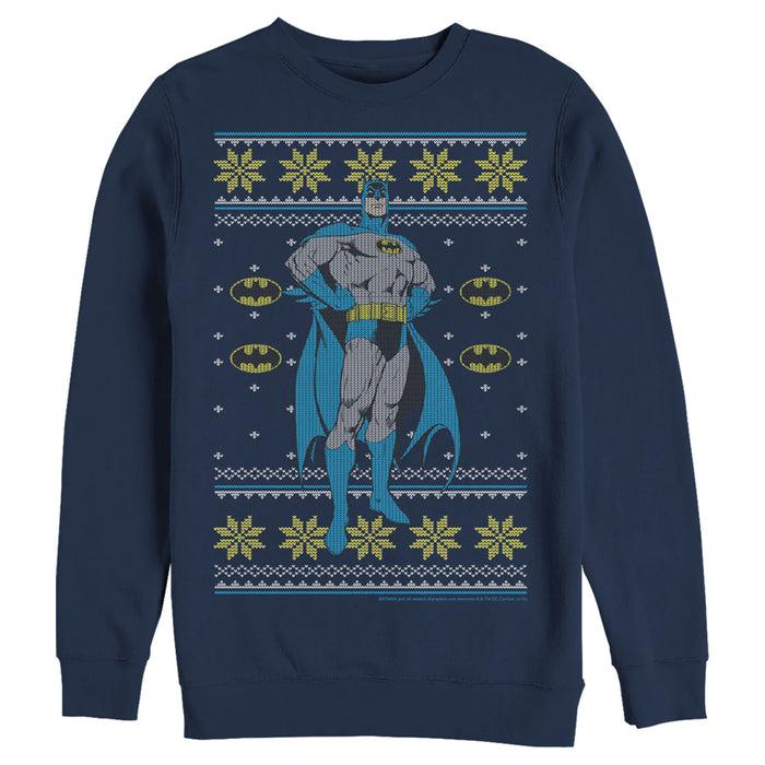 Fifth Sun Men's Batman Ugly Christmas Dark Knight Pose Sweatshirt