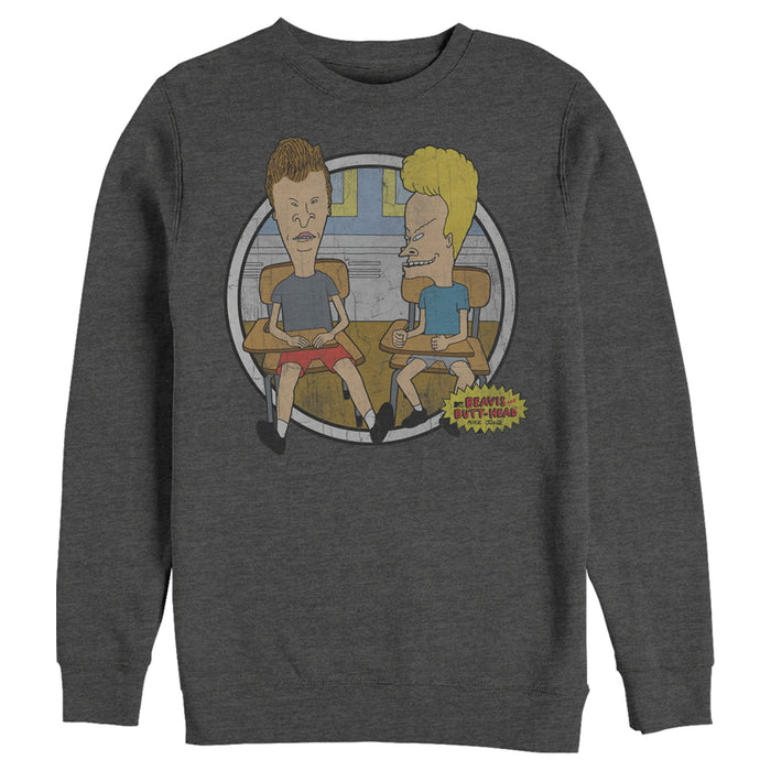 fifth sun Men's Beavis and Butt-Head At Highland High Logo Sweatshirt