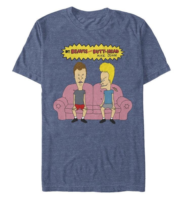 fifth sun Men's Beavis and Butt-Head Couch Logo T-Shirt