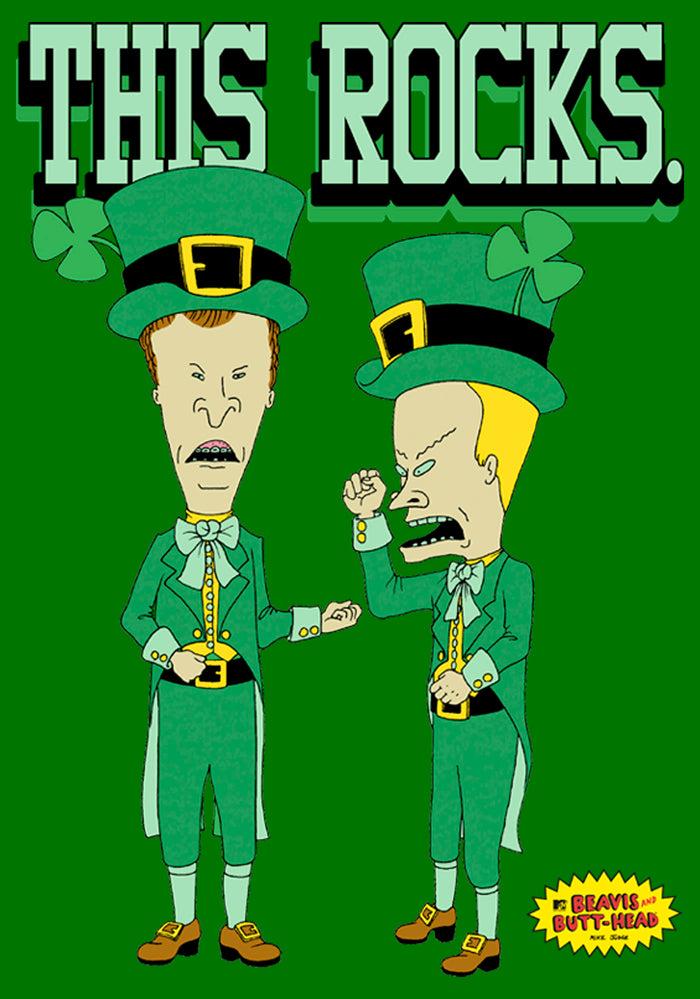 Fifth Sun Men's Beavis And Butt-Head St. Patrick's Day This Rocks T-Shirt