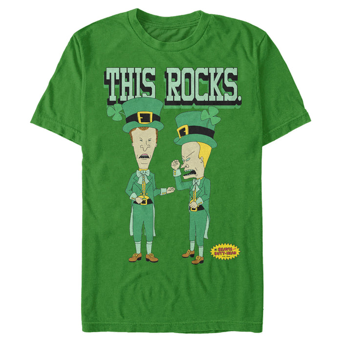 fifth sun Men's Beavis and Butt-Head St. Patrick's Day This Rocks T-Shirt