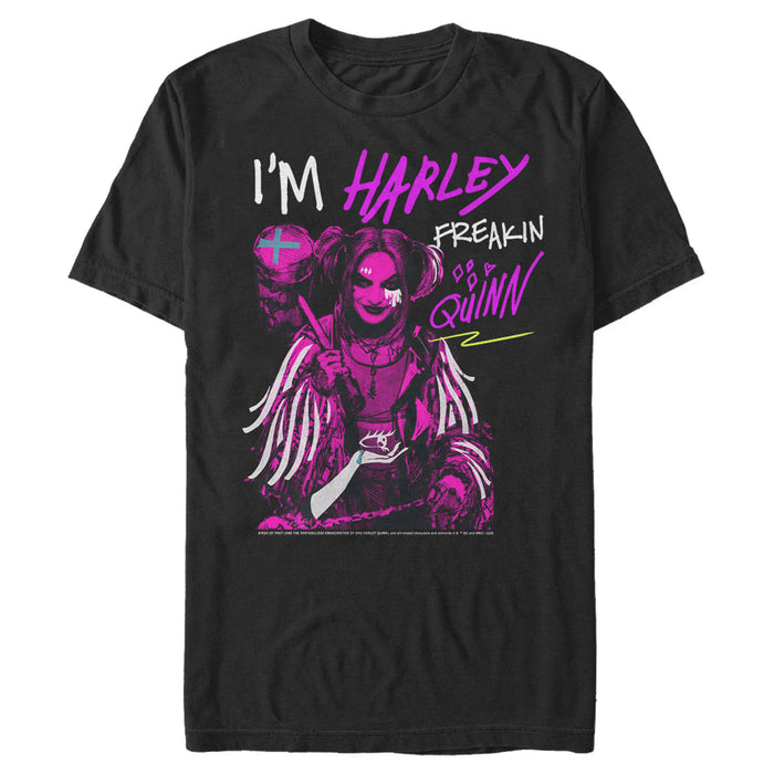 fifth sun Men's Birds of Prey Harley Freakin' Quinn Cartoon T-Shirt