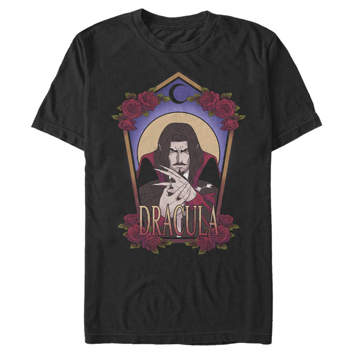 fifth sun Men's Castlevania Dracula Rose Frame T-Shirt