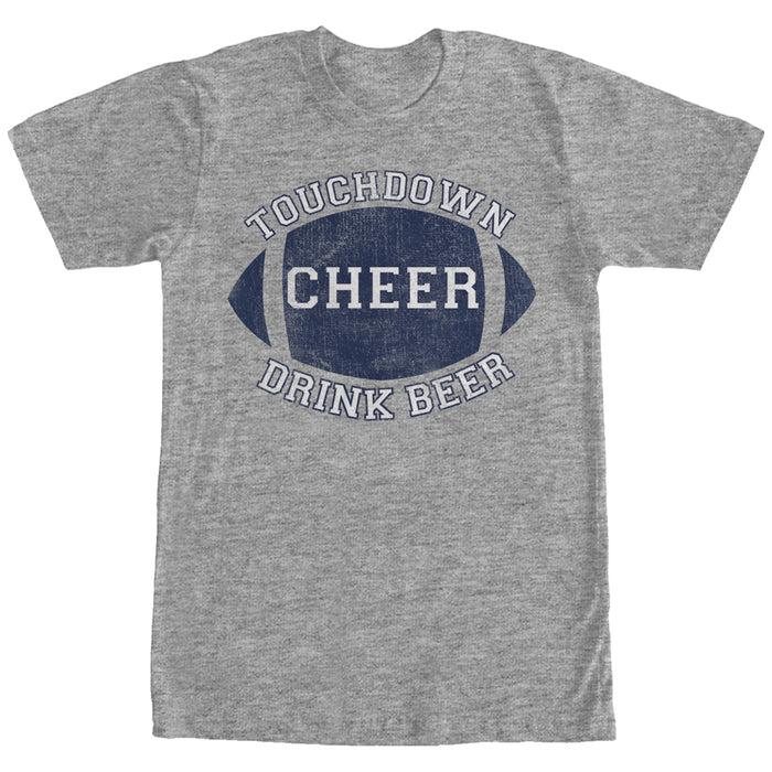 fifth sun Men's CHIN UP Football Touchdown Cheer Drink Beer T-Shirt