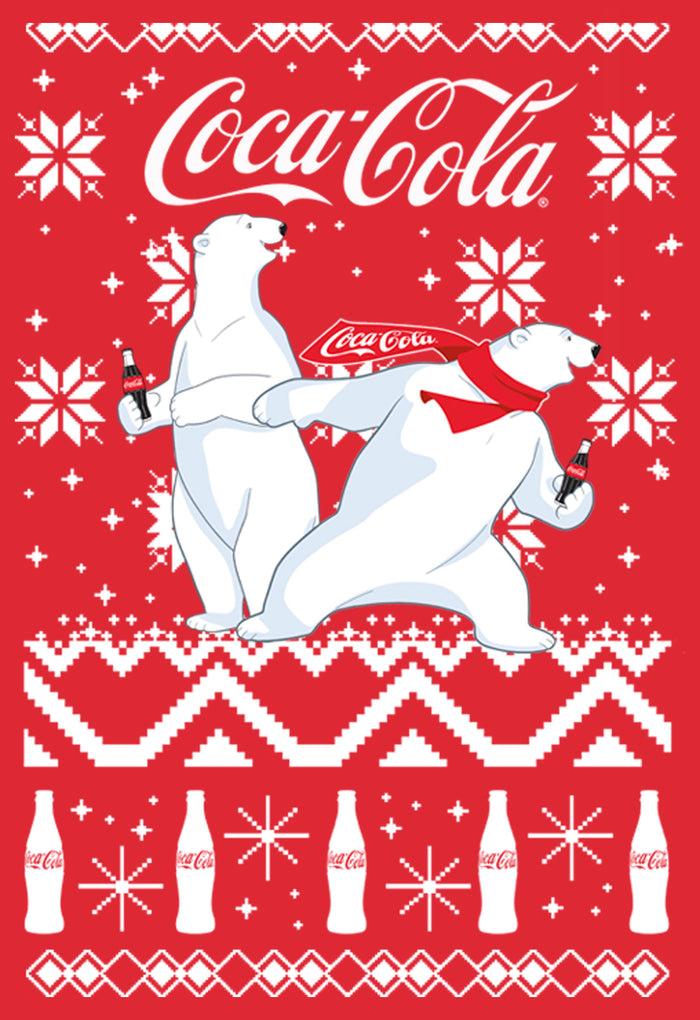 Fifth Sun Men's Coca Cola Ugly Christmas Polar Bear T-Shirt