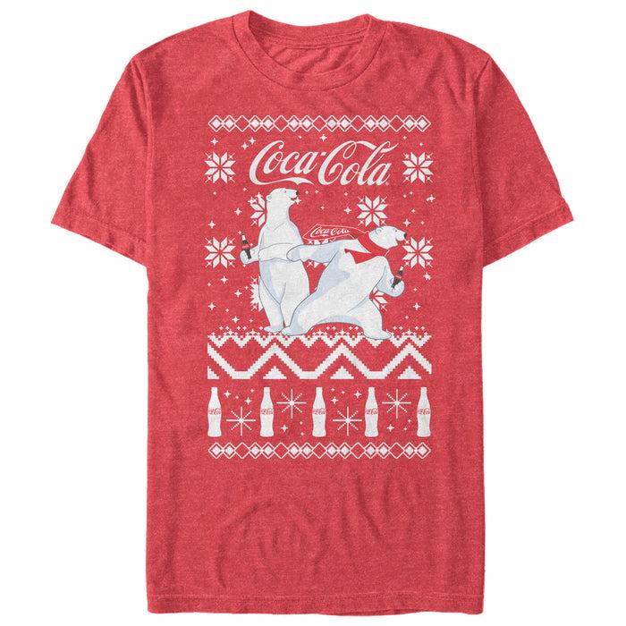 fifth sun Men's Coca Cola Ugly Christmas Polar Bear T-Shirt