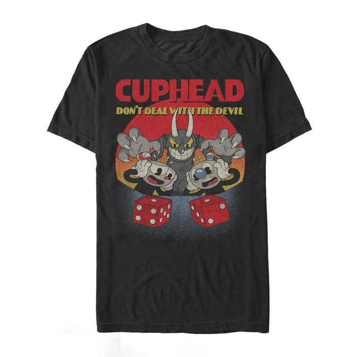 fifth sun Men's Cuphead Don't Deal Snake Eyes T-Shirt