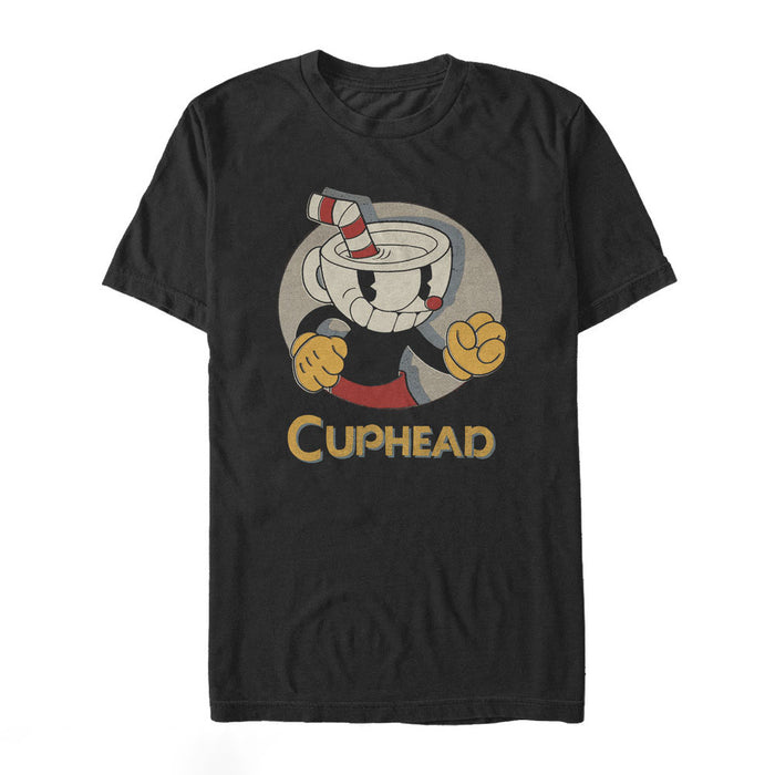 fifth sun Men's Cuphead Logo Portrait Circle T-Shirt