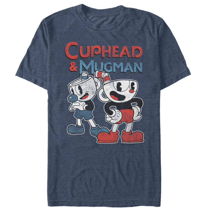 fifth sun Men's Cuphead Retro Best Friend Mugman T-Shirt