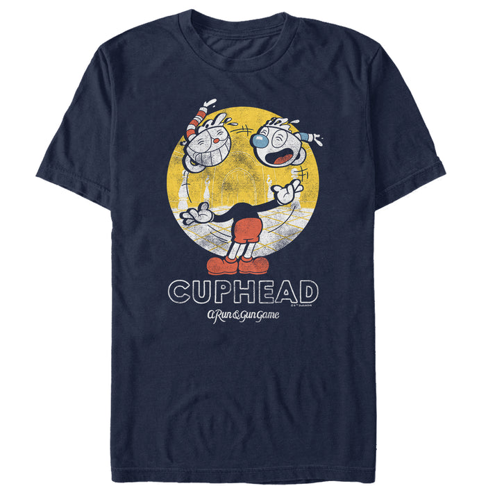 fifth sun Men's Cuphead Retro Juggling Heads T-Shirt