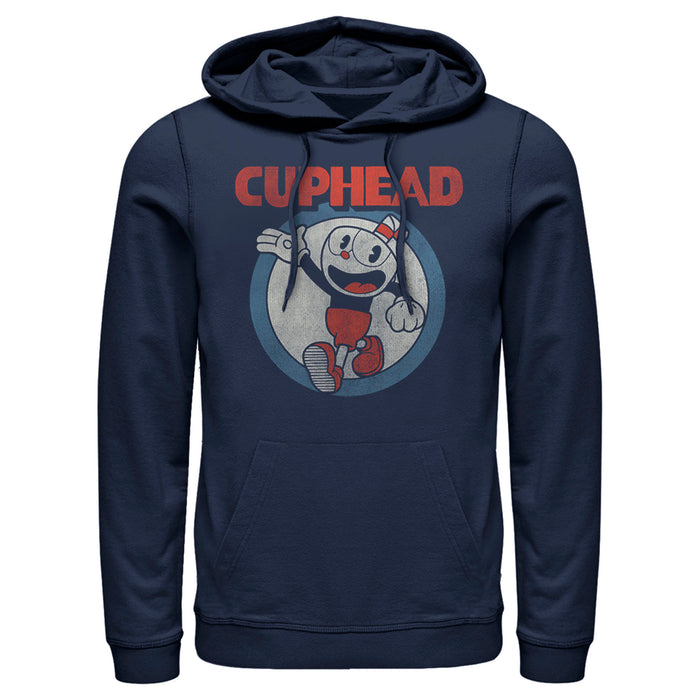 fifth sun Men's Cuphead Smile and Wave Distressed Pull Over Hoodie