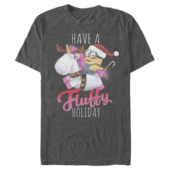fifth sun Men's Despicable Me Christmas Minions Have A Fluffy Day Unicorn T-Shirt