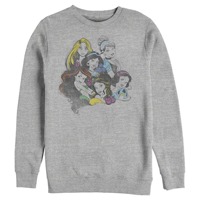 fifth sun Men's Disney Princesses Group Bold Color Pop Sweatshirt