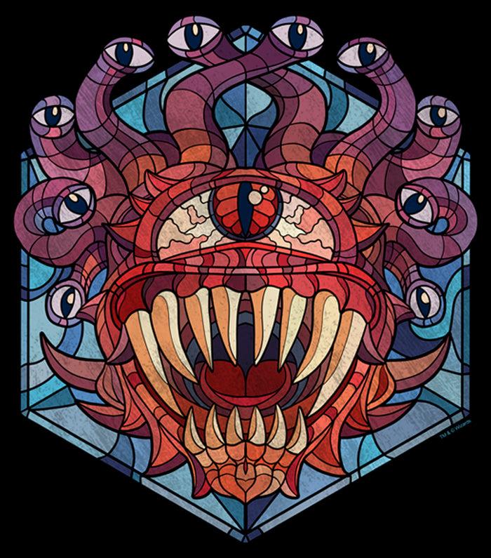 Fifth Sun Men's Dungeons & Dragons Beholder Monster Stained Glass T-Shirt