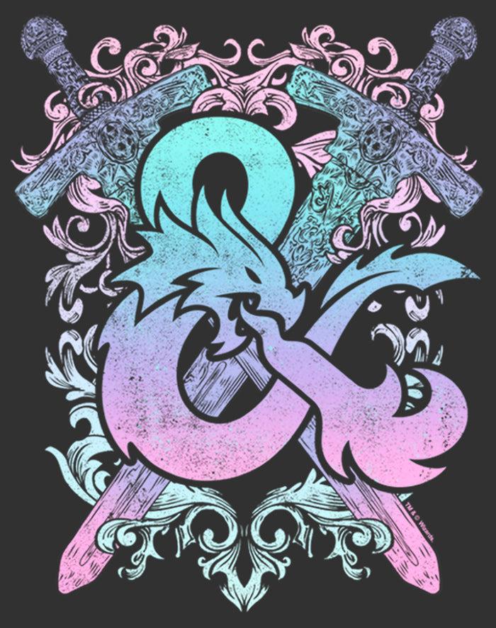 Fifth Sun Men's Dungeons & Dragons Pastel Rainbow Logo T-Shirt