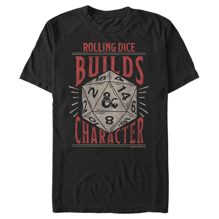 Fifth Sun Men's Dungeons & Dragons Rolling Dice Builds Character T-Shirt