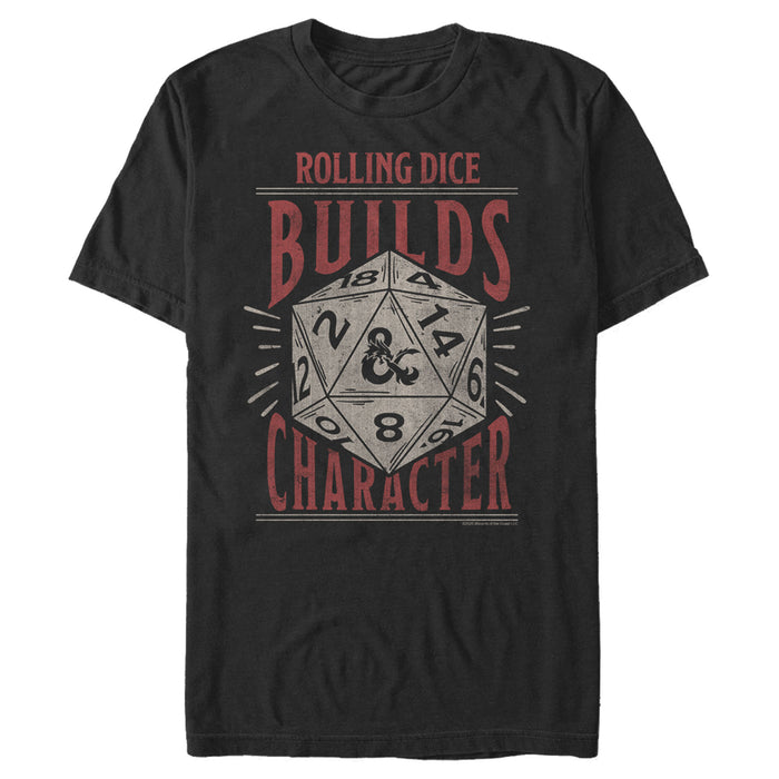 fifth sun Men's Dungeons & Dragons Rolling Dice Builds Character T-Shirt