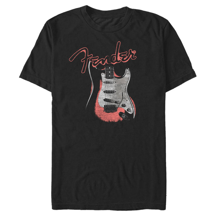fifth sun Men's Fender Distressed Red Guitar T-Shirt