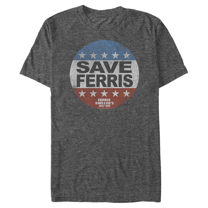 Fifth Sun Men's Ferris Bueller's Day Off Save Campaign Button T-Shirt