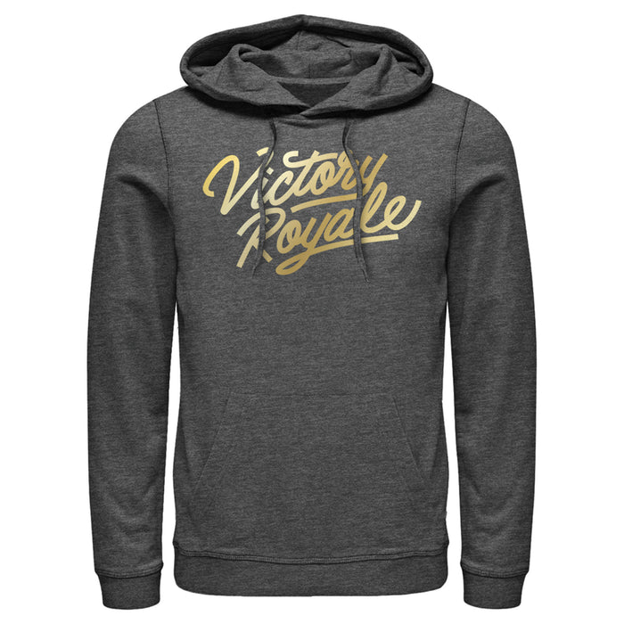 fifth sun Men's Fortnite Victory Royale Gold Script Pull Over Hoodie