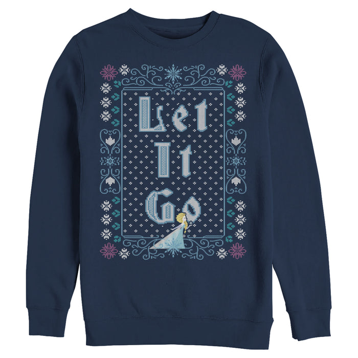 fifth sun Men's Frozen Let Go Knit Pattern Sweatshirt