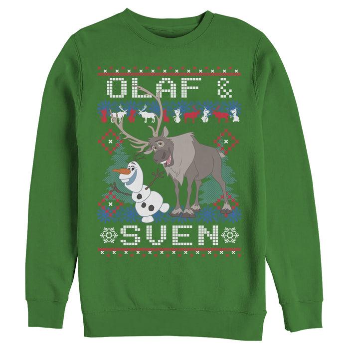 fifth sun Men's Frozen Ugly Christmas Olaf Sven Sweatshirt