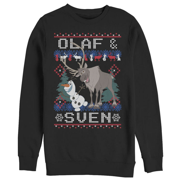 fifth sun Men's Frozen Ugly Christmas Olaf Sven Sweatshirt
