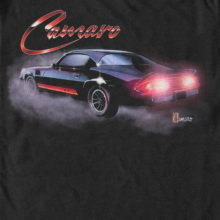 Fifth Sun Men's General Motors Black Camaro Z28 Burning Out Tires T-Shirt