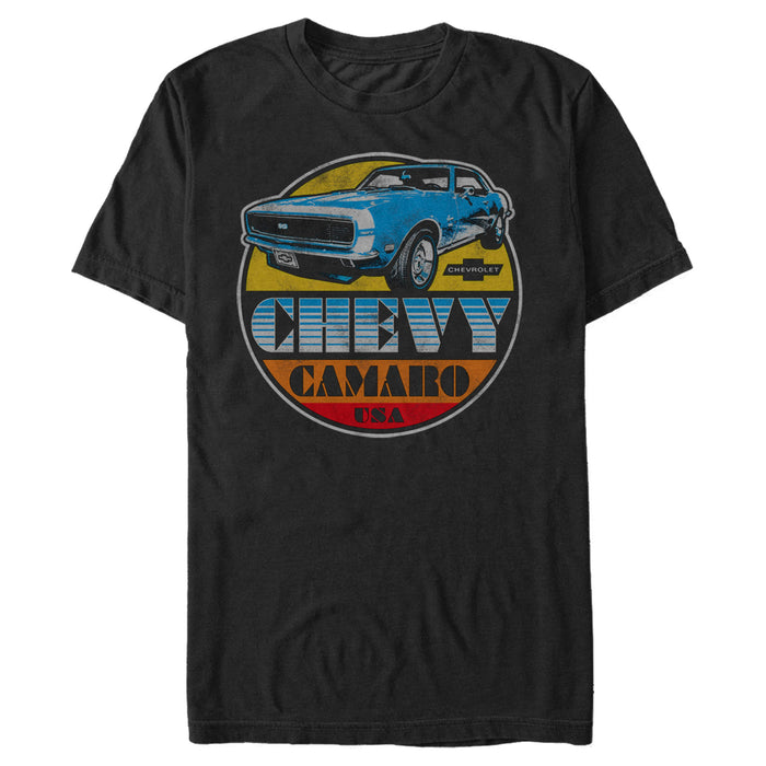 fifth sun Men's General Motors Chevy Camaro SS Retro Cruising Circle T-Shirt
