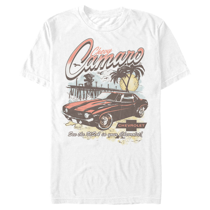 fifth sun Men's General Motors See the USA in Your Chevrolet Camaro T-Shirt