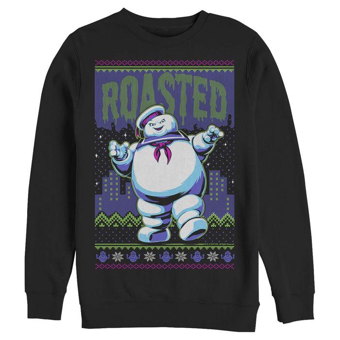 fifth sun Men's Ghostbusters Ugly Christmas Roasted Marshmallow Sweatshirt