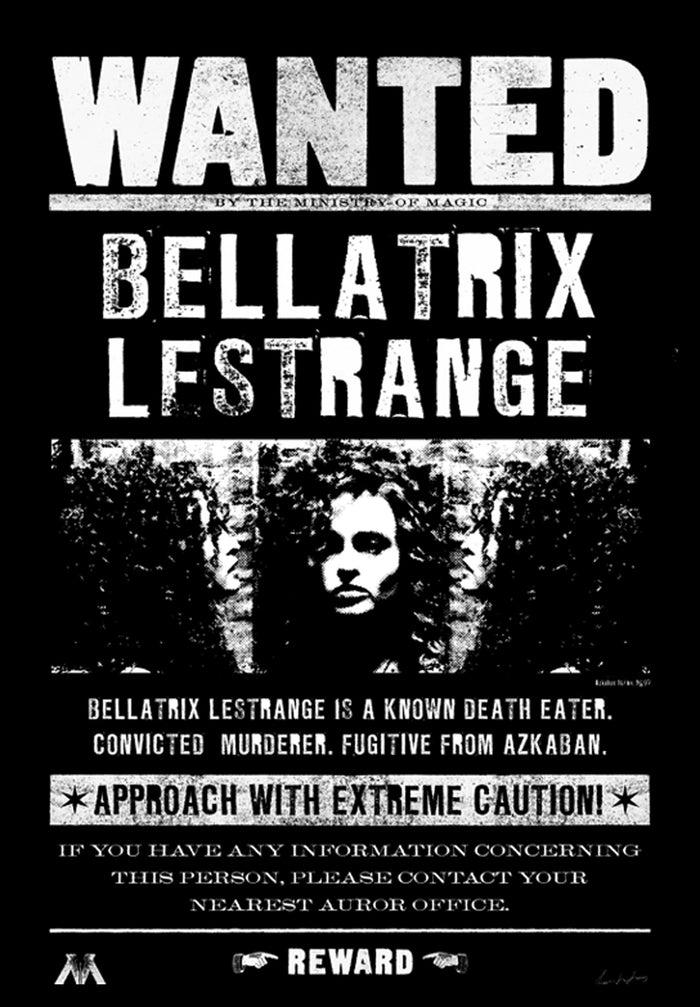 Fifth Sun Men's Harry Potter Bellatrix Wanted Poster T-Shirt
