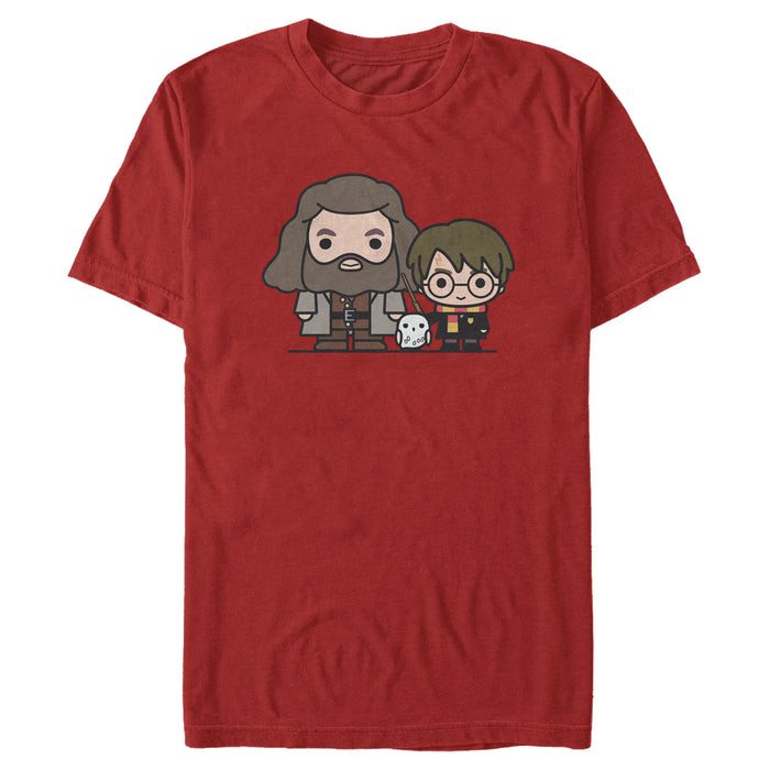 fifth sun Men's Harry Potter Hagrid & Hedwig Kawaii Cuties T-Shirt