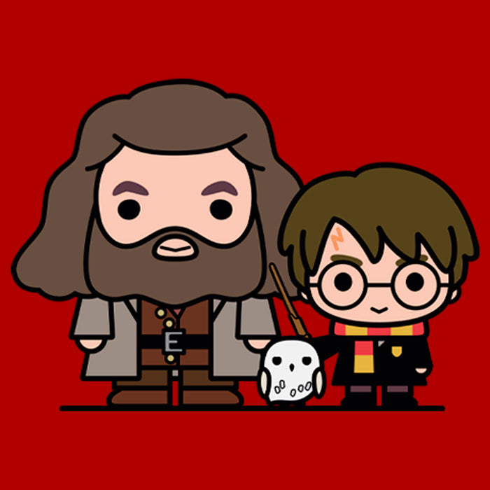 Fifth Sun Men's Harry Potter Hagrid & Hedwig Kawaii Cuties T-Shirt